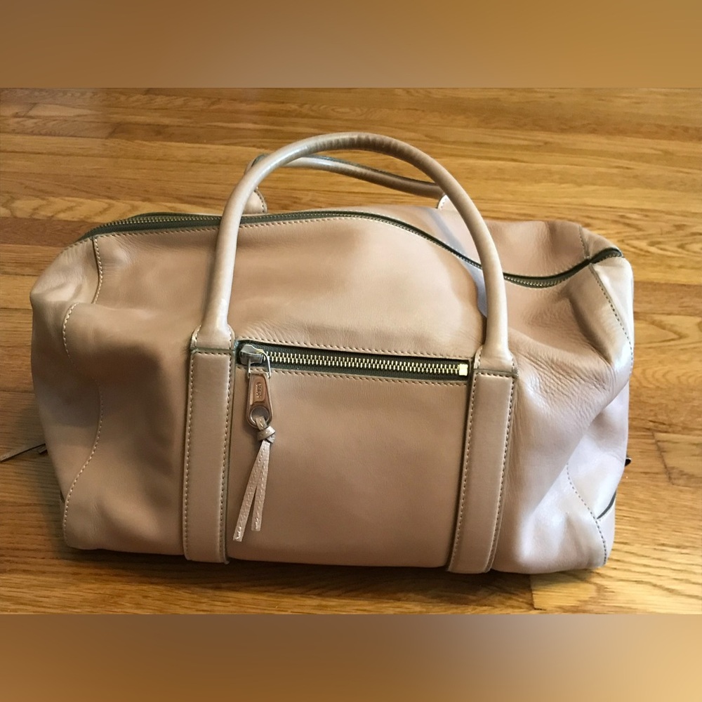 Chloe Peachy Beige Luxury Leather Boston Handbag